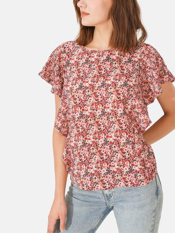 Botanic Garden Ruffle Sleeves Top - Shopmossrose